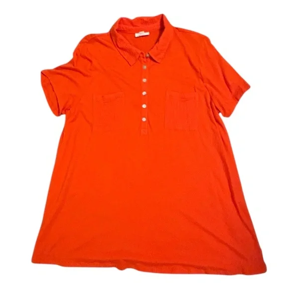 J. Jill Mixed Media Tunic in Orange  Cotton Gauze Size Large - Picture 3 of 9